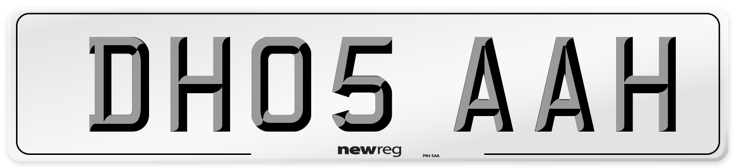 DH05 AAH Number Plate from New Reg